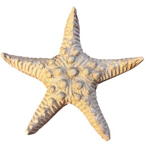 Handcarved Wooden Starfish Large Carved Solid Wood Art Decor 2 lbs Beach 11" - Picture 2 of 8